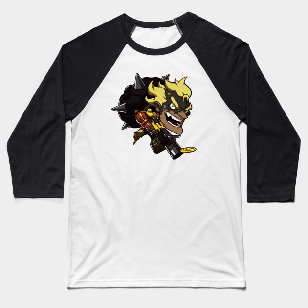 Junkrat Cute Spray - Overwatch Baseball T-Shirt by Bystanders